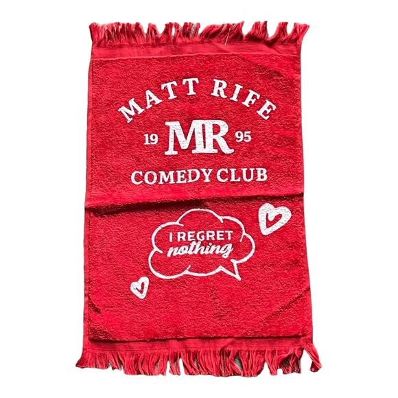 NEW Matt Rife HAND TOWEL Golf Cloth 100% Cotton 11x17 I Regret Nothing Red White - Picture 3 of 3